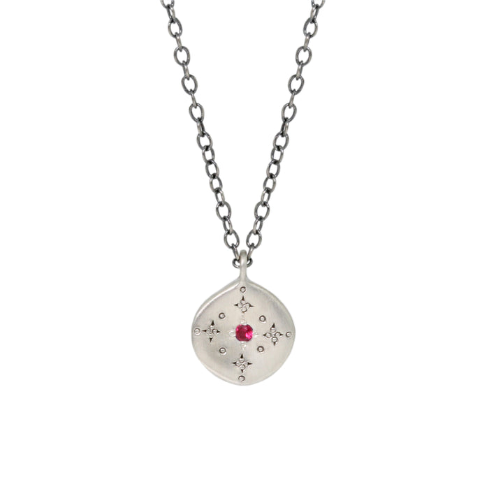 Mini New Moon Ruby Necklace-Adel Chefridi
