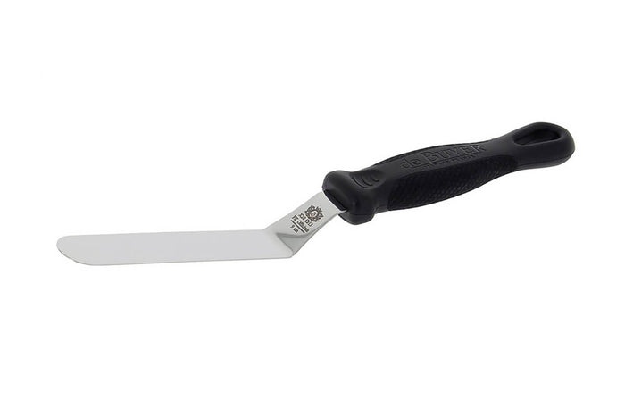 Mini spatule coudée inox De Buyer FKOfficium lame arrondie - 9 cm