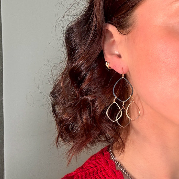 Mix Metal Petal Earrings