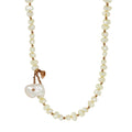 Mixed Keshi Pearls on Saddle Silk Necklace