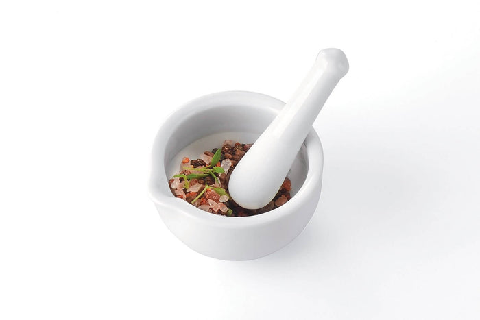 Mortier + pilon Gefu Macino en porcelaine blanche - Ø7,7cm