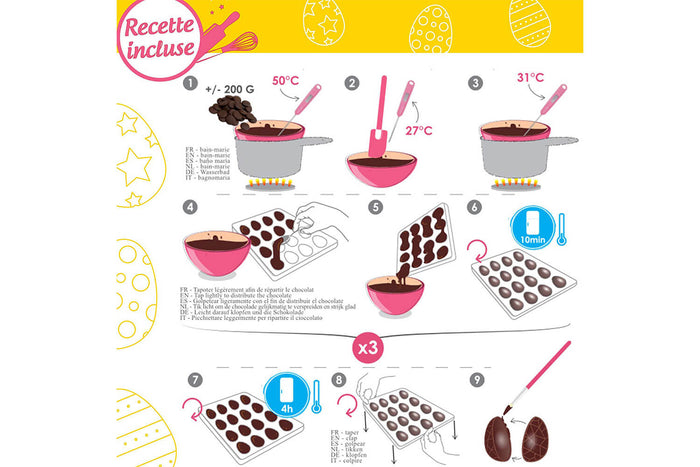 Moule à chocolat rigide Scrapcooking - Pâques - Oeufs