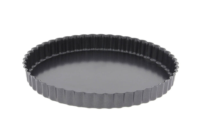 Moule à tarte cannelé en acier De Buyer à fond fixe bord droit - 20cm