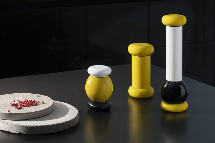 Moulin à épices Alessi Twergi 100 Values Collection 23cm design par Ettore Sottsass - Jaune