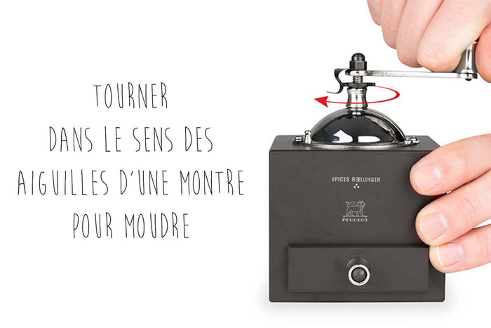 Moulin à poivre à manivelle Peugeot Roellinger 13cm - Chocolat