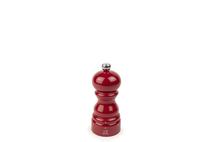 Moulin à sel manuel Peugeot Paris U'Select en bois laqué rouge - 12 cm
