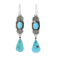 Narrow Conch Turquoise Earrings-Southwest