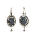 Natural Geode Pansy Drop Earrings-Glacier Lily
