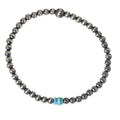 Navajo Pearl + Stacked Blue Turquoise Bracelet