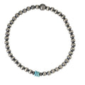 Navajo Pearl + Stacked Blue Turquoise Bracelet