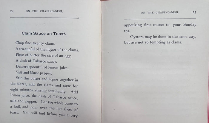 (*NEW ARRIVAL*) (Chafing Dish) On the Chafing-Dish: A Word for Sunday Night Teas