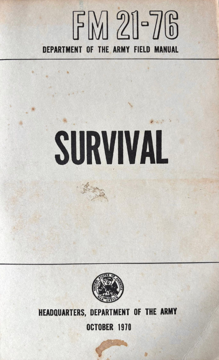 (*NEW ARRIVAL*) (Outdoors) Dept. of the Army. Survival