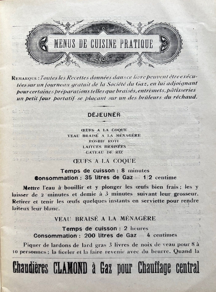 (*NEW ARRIVAL*) (Ovens) Manuel de Cuisine Pratique