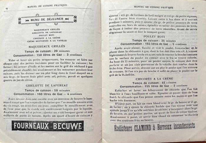 (*NEW ARRIVAL*) (Ovens) Manuel de Cuisine Pratique