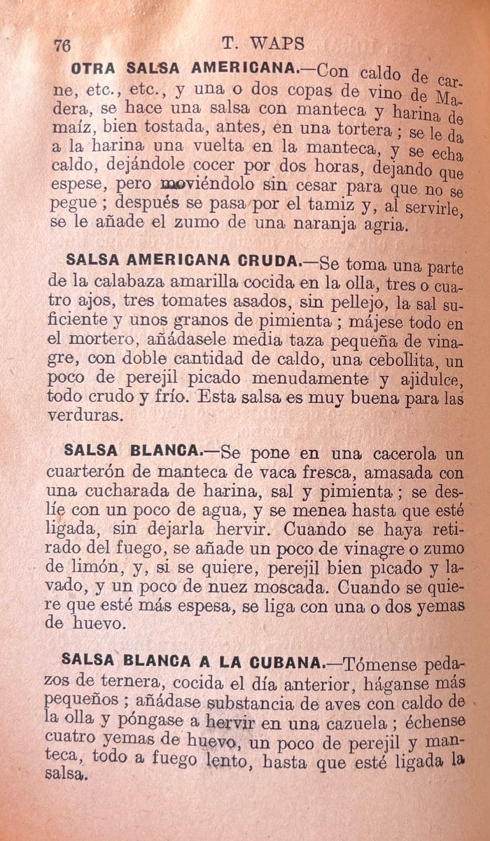 (*NEW ARRIVAL*) (Spanish) T. Waps. El Ideal de los Cocineros o sea El Arte de Guisar y Comer Bien