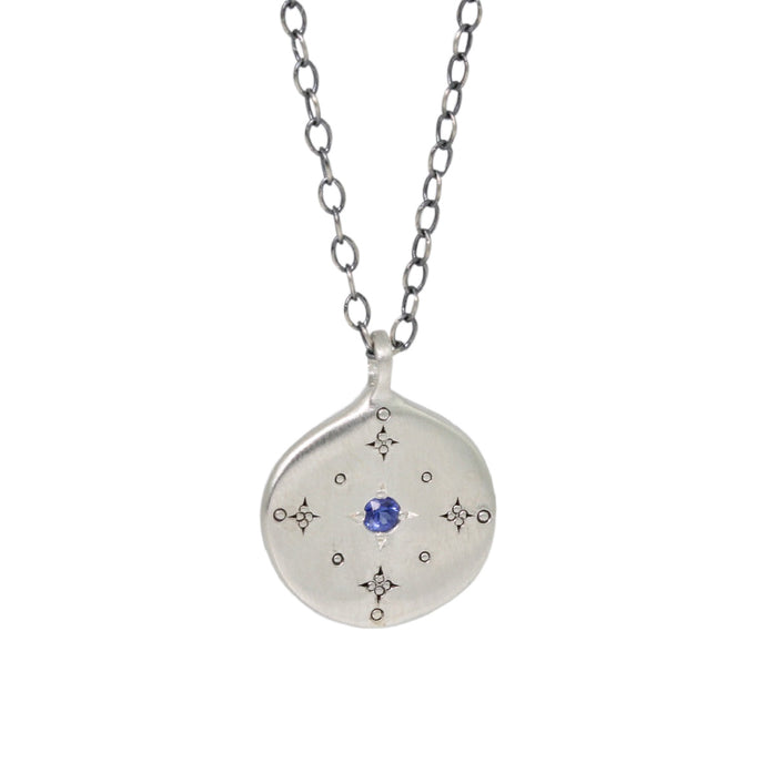 New Moon Blue Sapphire Necklace-Adel Chefridi