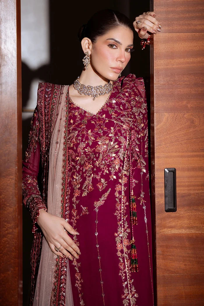 Nureh - NEL-86 Three Piece Embroidered Chiffon