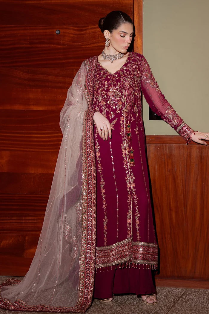Nureh - NEL-86 Three Piece Embroidered Chiffon