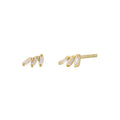 Offset CZ Baguette Trio Stud Earrings-JaxKelly