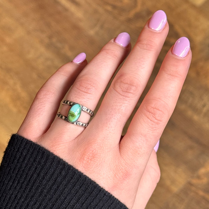 Oval Sonoran Turquoise Split Band Ring