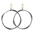 Oxidized Sterling Forward Hoop Earrings