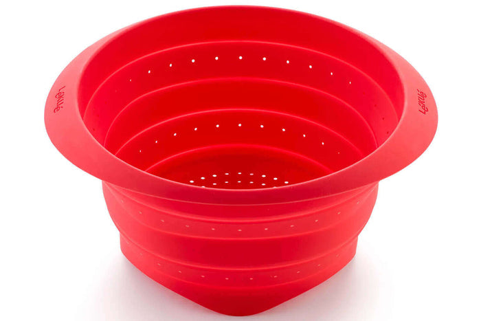 Passoire rétractable Lékué ø23cm en silicone Platinum - Rouge
