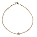 Peach Moonstone & Pearl Bracelet No. 150-Margaret Solow