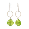 Peridot Circle Drop Earrings-Judy Brandon