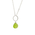 Peridot Circle Drop Necklace-Judy Brandon