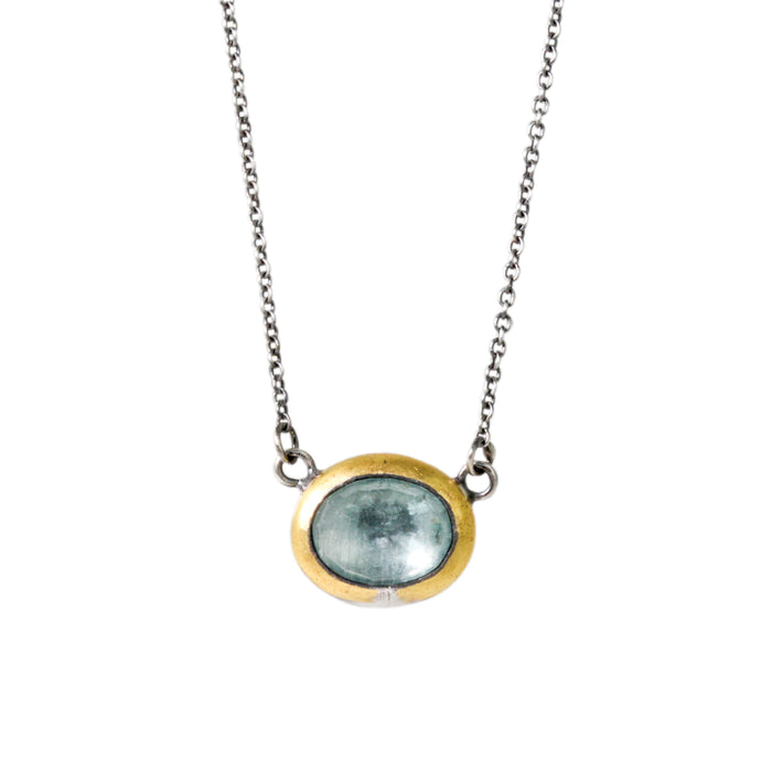 Petite Aqua Kyanite Necklace-Austin Titus