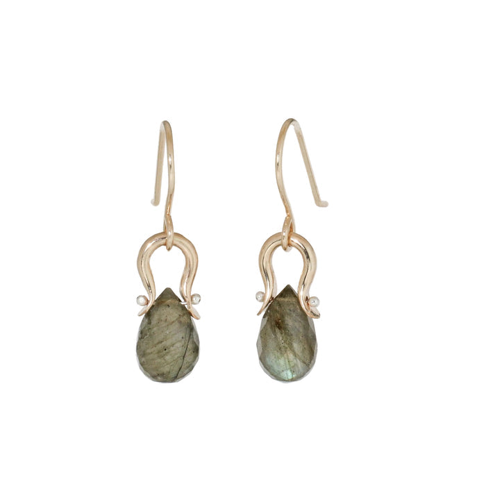Petite Archer Labradorite Earrings