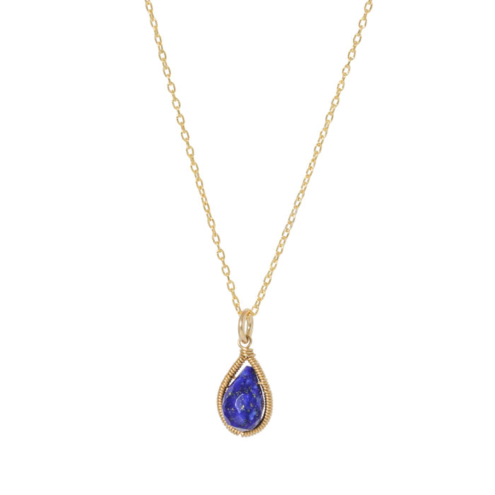 Petite Teardrop Lapis Necklace