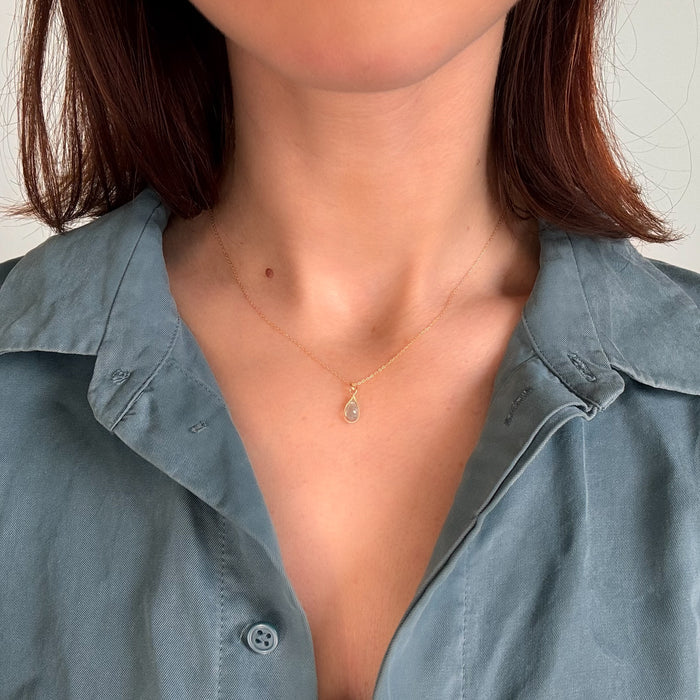 Petite Teardrop Lapis Necklace