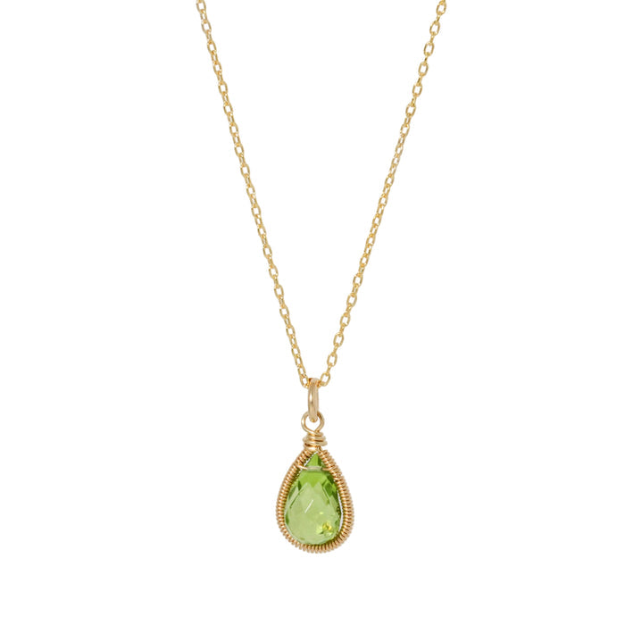 Petite Teardrop Peridot Necklace