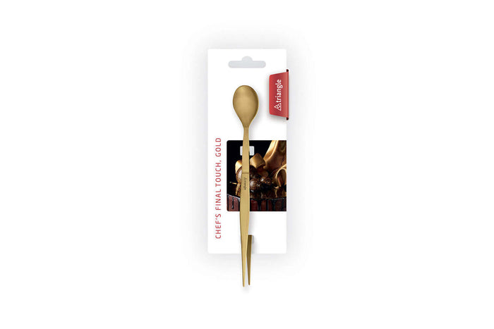 Pince à dresser avec cuillère intégrée Triangle inox 17cm - Doré
