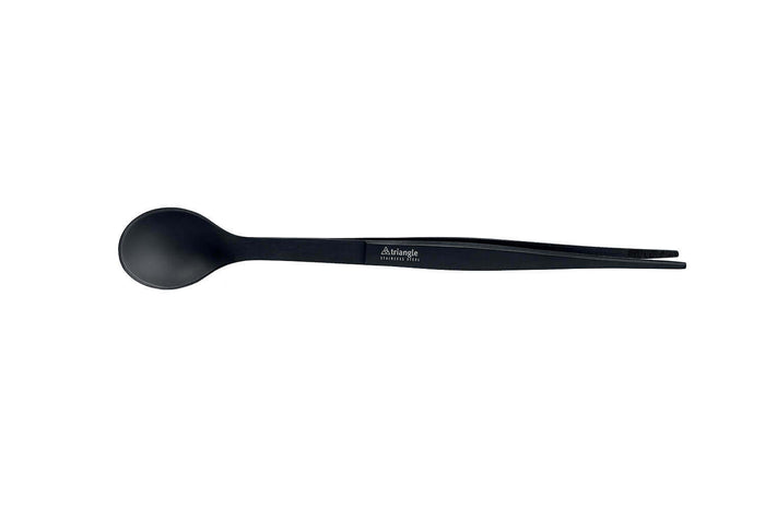 Pince à dresser avec cuillère intégrée Triangle inox 17cm - Noir