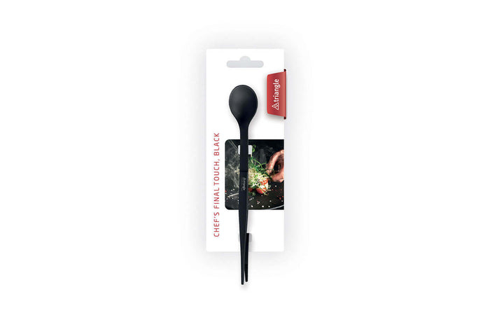 Pince à dresser avec cuillère intégrée Triangle inox 17cm - Noir