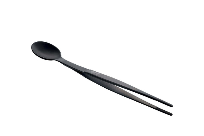 Pince à dresser avec cuillère intégrée Triangle inox 17cm - Noir