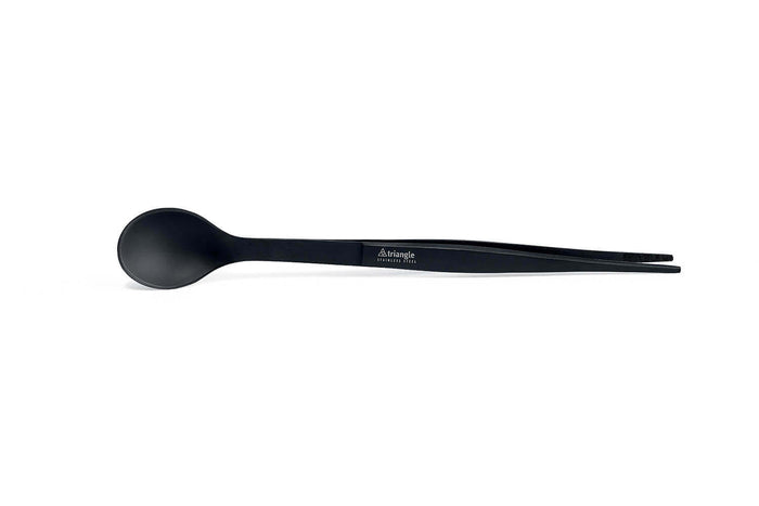Pince à dresser avec cuillère intégrée Triangle inox 17cm - Noir