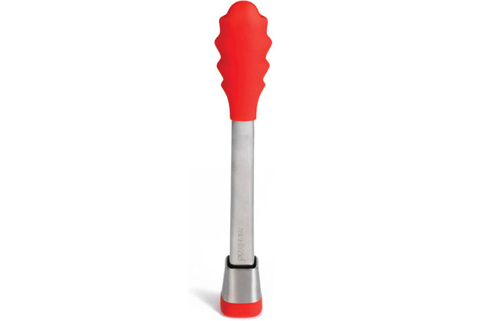 Pince de service Mastrad Express 28cm inox et silicone rouge