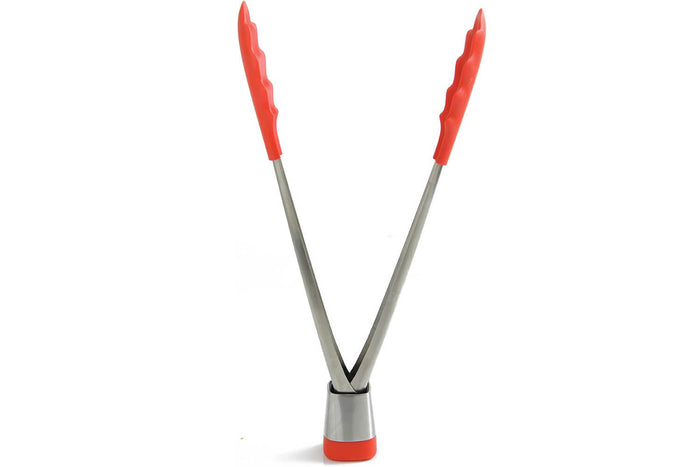 Pince de service Mastrad Express 28cm inox et silicone rouge