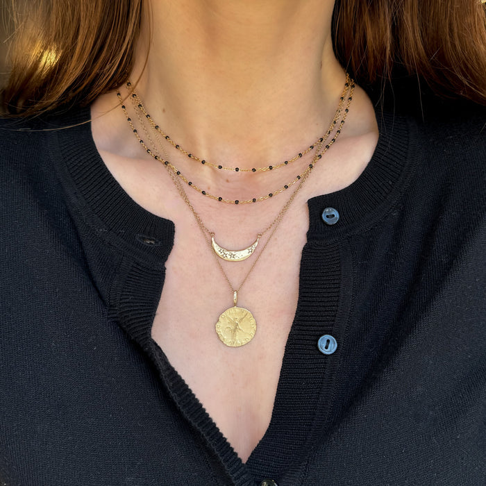 Pink Enamel Dot Necklace-Chemistry Jewelry