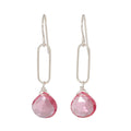 Pink Quartz Link Earrings