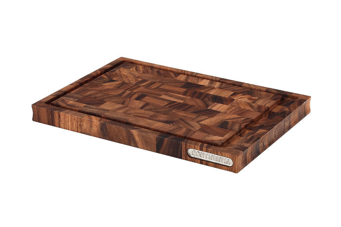 Planche à découper Continenta en bois d'acacia mosaïque + rigole - L