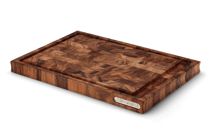 Planche à découper Continenta en bois d'acacia mosaïque + rigole - XL