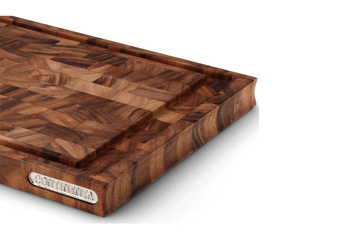 Planche à découper Continenta en bois d'acacia mosaïque + rigole - XL