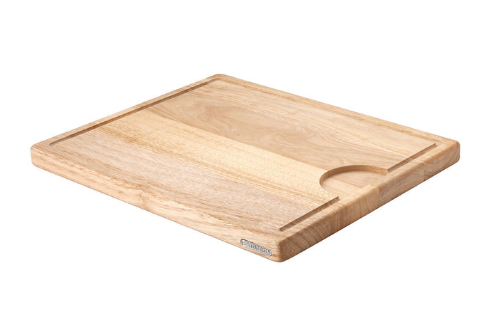 Planche à découper Continenta en bois d'hévéa + rigole - XL