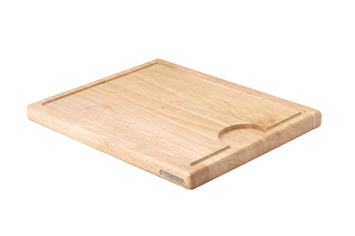 Planche à découper Continenta en bois d'hévéa + rigole - L
