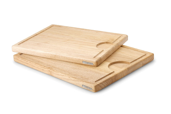 Planche à découper Continenta en bois d'hévéa + rigole - XL