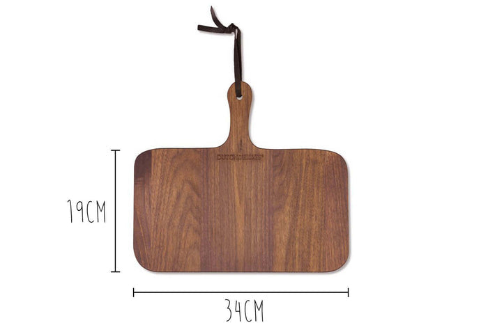 Planche à découper Dutchdeluxes XS 34x19cm avec poignée - Noyer